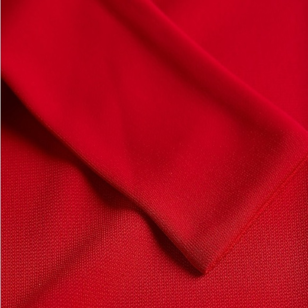 Smooth Matte Jersey Low Back Red Jumpsuit - Picture 6 of 9